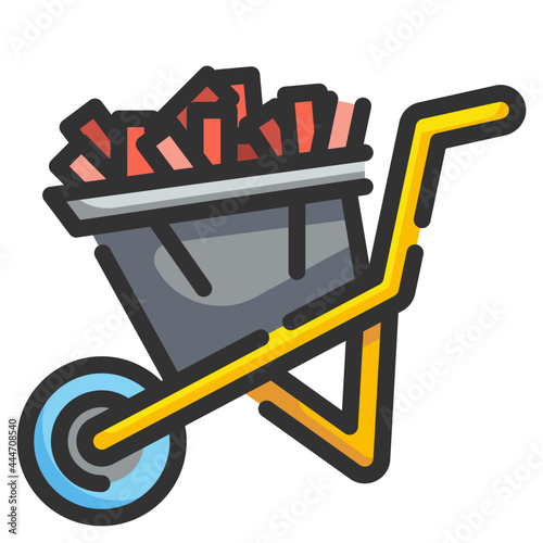wheelbarrow line icon