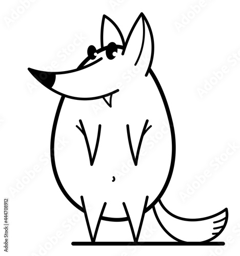 Funny cartoon fox flat vect...