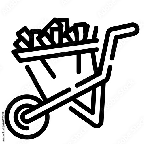 wheelbarrow line icon