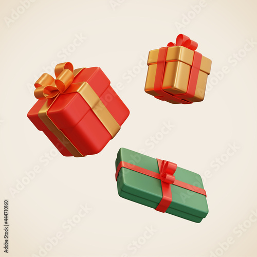 3d floating Xmas gift boxes set