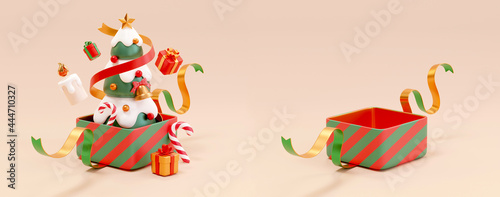 3d Xmas tree in an unboxed gift