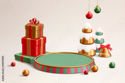 3d festive Xmas podium display