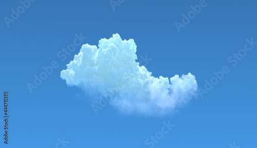 alone cloud on blue sky isolated, creative nature 3D illustration