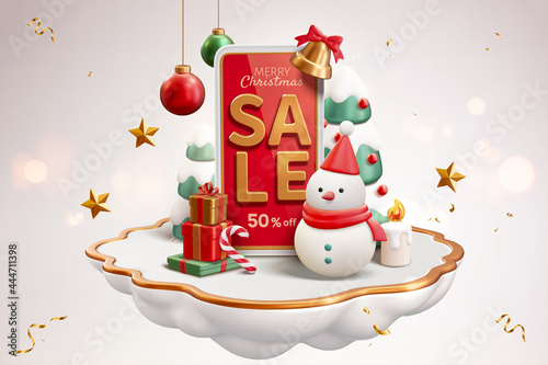 3d Christmas online sale banner ad