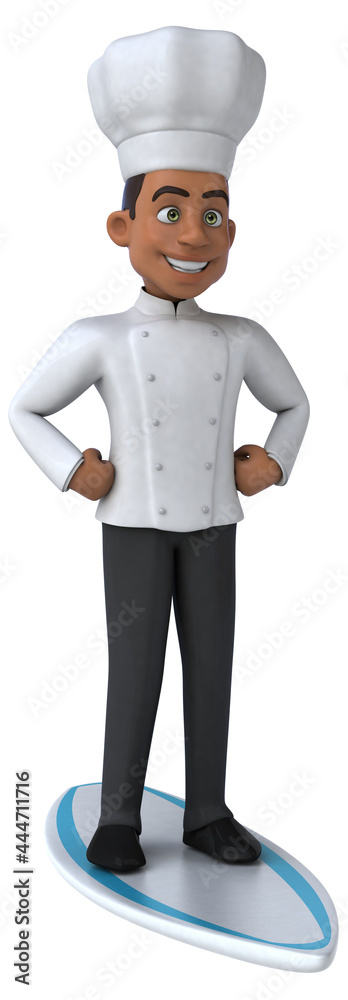Fun 3D cartoon chef surfing Fun 3D cartoon chef surfing