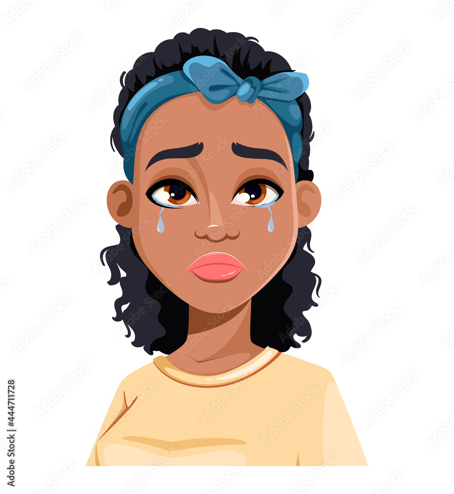 Face expression of African American woman