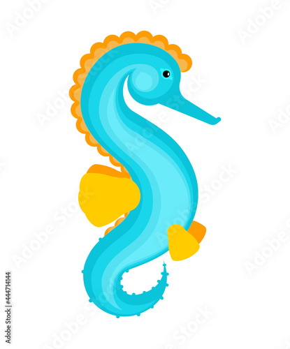 SeaHorse isolated. Sea Horse vector illustration. Sea animal