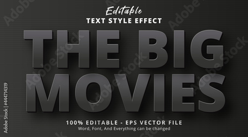 Editable text effect, Big Title! text with black bold style effect