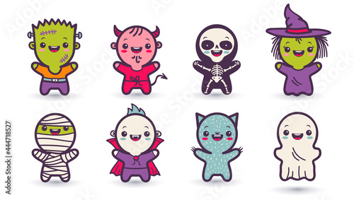 Vector Halloween monsters.
