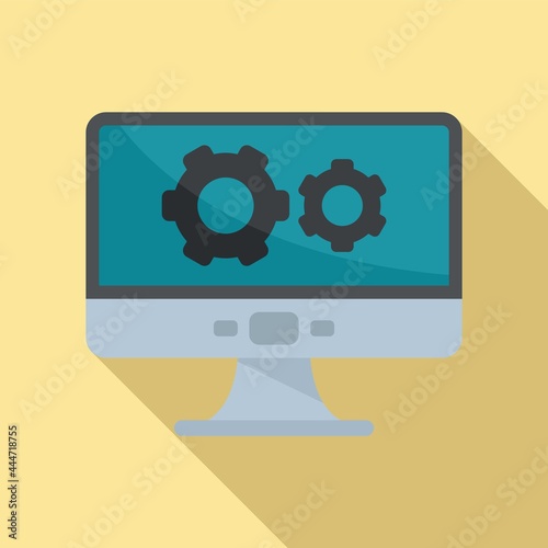Software update icon flat vector. Upgrade system