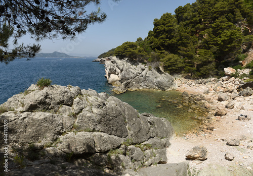 Fototapeta Naklejka Na Ścianę i Meble -  Beautiful mediterranean bay. Zaton, Dubrovnik Riviera, Croatia.