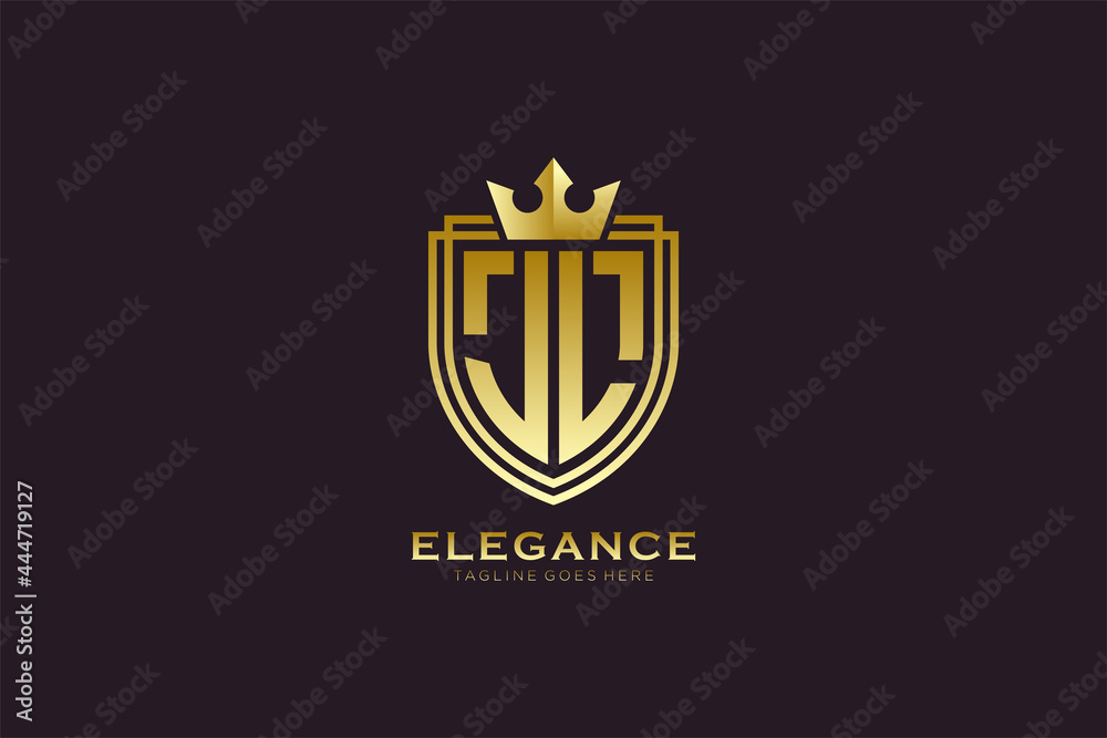 initial JL elegant luxury monogram logo or badge template with scrolls ...