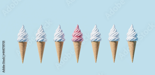 Tablou pe pânză Soft serve ice cream in a cone