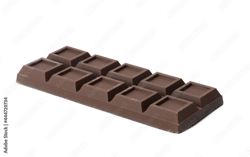 bar of dark chocolate isolated on white background. bar of dark chocolate isolated on white background.