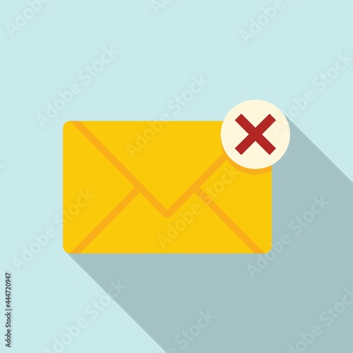Mail blocked icon flat vector. Block email