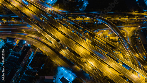 Expressway top view, Road traffic an important infrastructure	