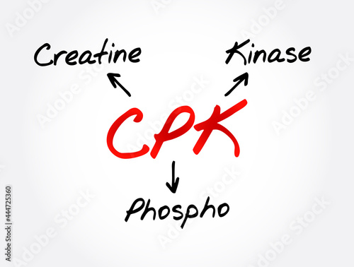 CPK - creatine phosphokinase acronym, medical concept background photo