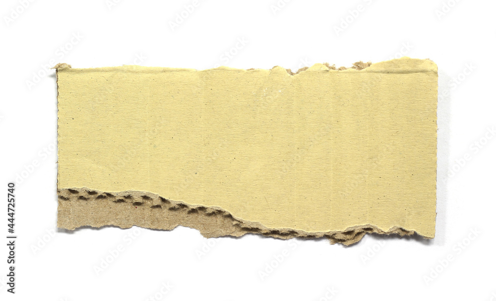 Corrugated cardboard background isolated on white background. Cardboard texture jagged edge.