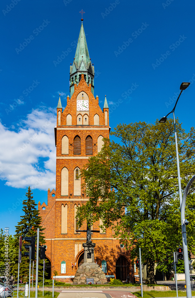 Obraz premium XIX century Holiest Heart of Jesus neo-gothic church of Canons Regular of the Lateran at Wojska Polskiego street in Elk town in Masuria region of Poland