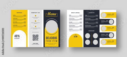 Food menu trifold brochure or flyer design