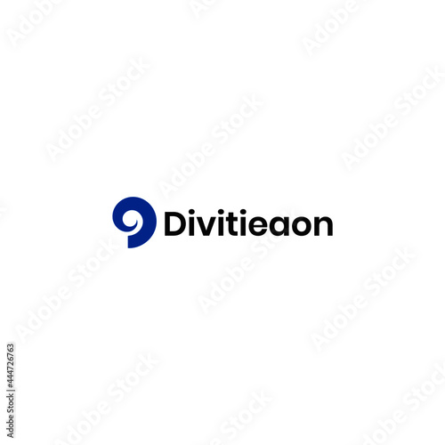 letter d with spiral logo symbol sign design