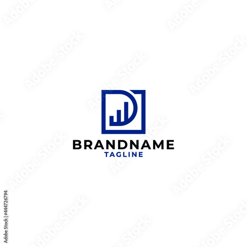 letter d up symbol sign chart bar logo design