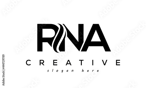 Letter RNA creative logo design vector