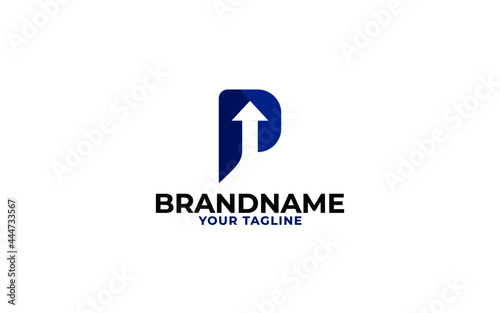 Letter p with icon forward finances logo