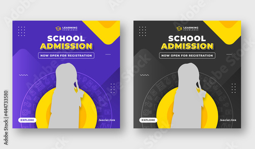 Kids school admission social media Instagram post and web banner