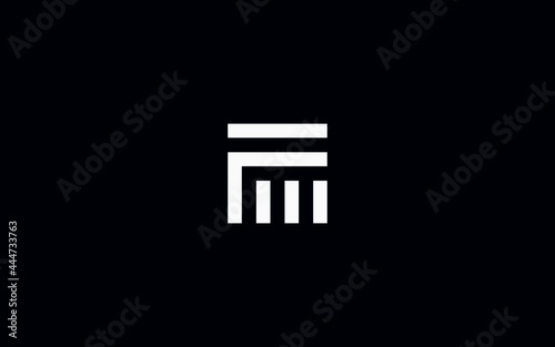 Letter F M symbol bar chart sign symbol logo