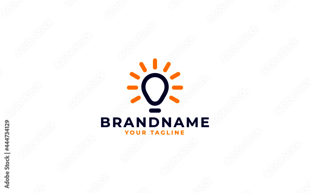 Idea bulb symbol with sunlight sign logo design Idea bulb symbol with sunlight sign logo design