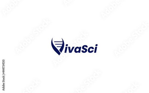 Letter V DNA logo sign symbol design