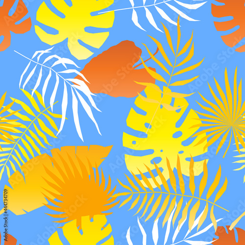 Seamless Sunner Time Tropical Exotic Pattern Background