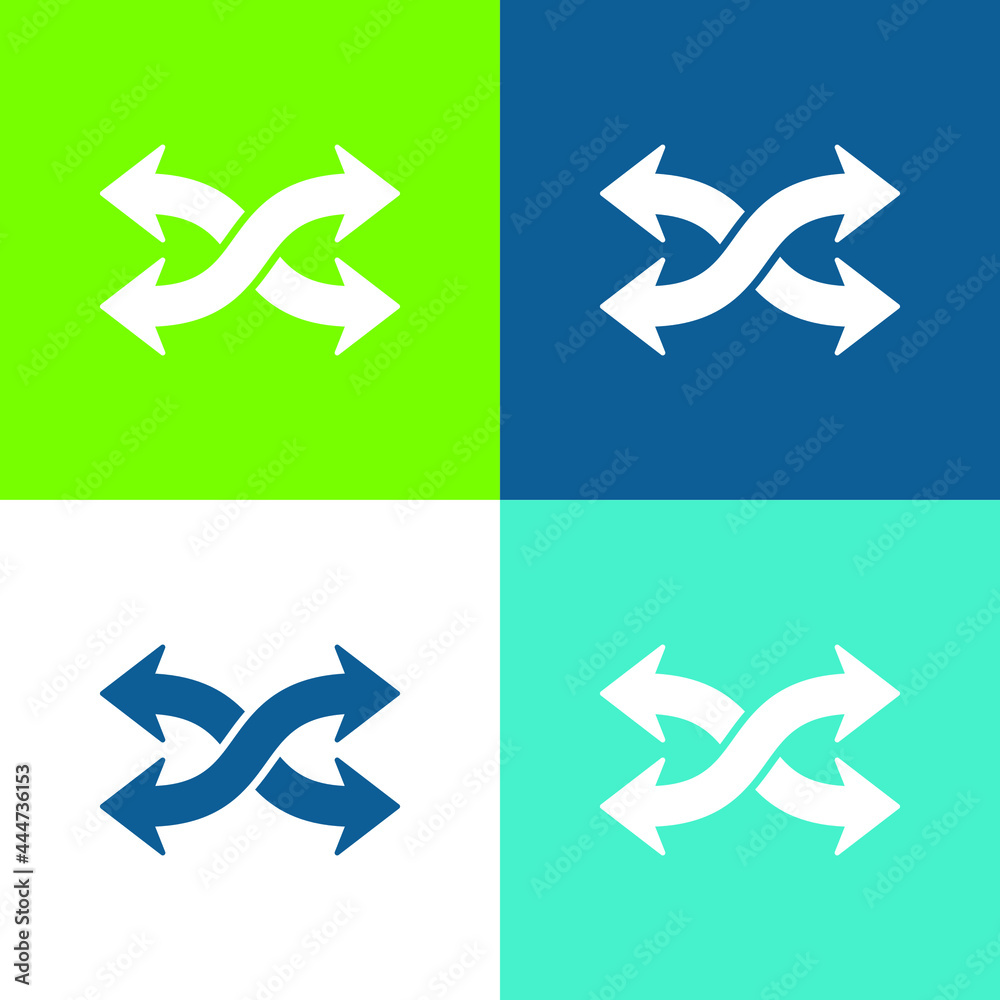 Arrows Mix Flat four color minimal icon set Arrows Mix Flat four color minimal icon set