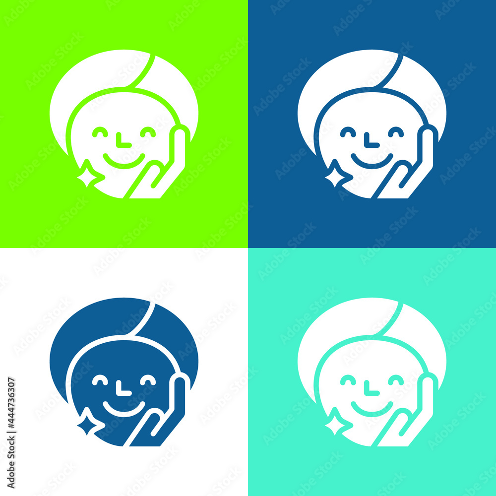 Beauty Treatment Flat four color minimal icon set Beauty Treatment Flat four color minimal icon set