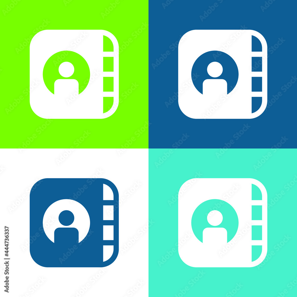Apple Flat four color minimal icon set Apple Flat four color minimal icon set
