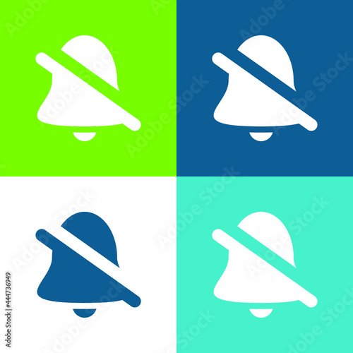 Alarm Off Flat four color minimal icon set