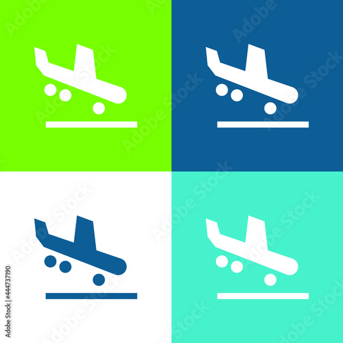 Arrival Flat four color minimal icon set