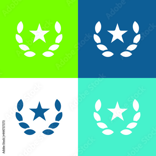 Award Flat four color minimal icon set