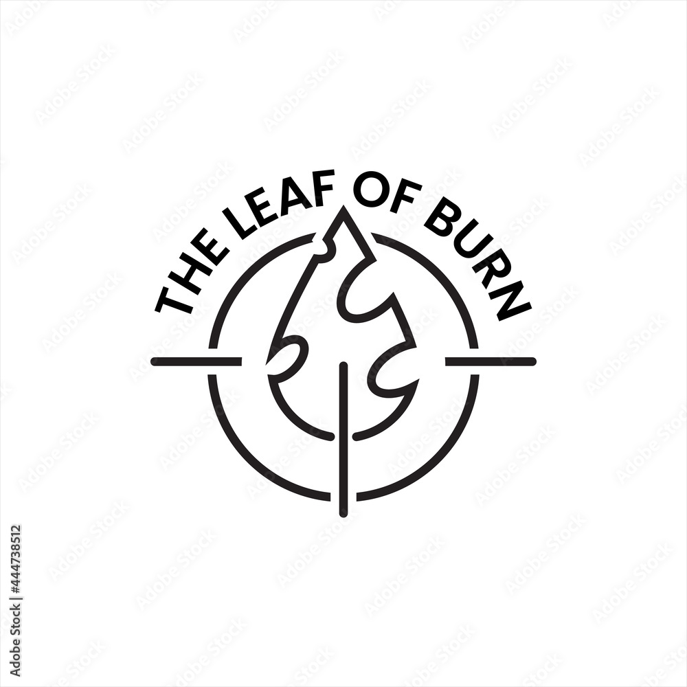 burn leaf logo with monoline design for company burn leaf logo with monoline design for company