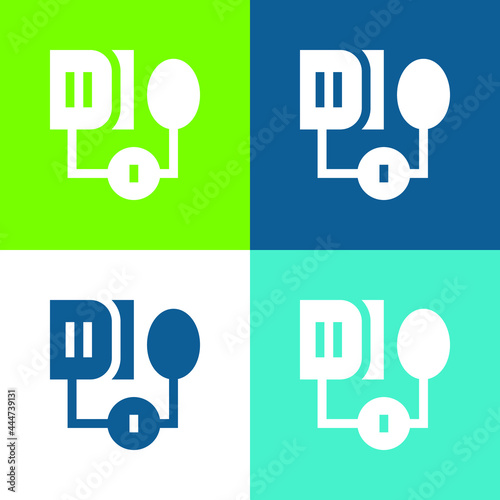 Blood Pressure Gauge Flat four color minimal icon set