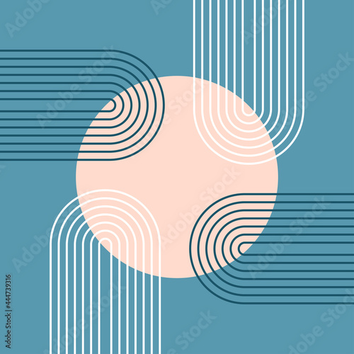 Minimalist boho rainbow arch bridge element for design.