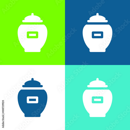 Ash Flat four color minimal icon set