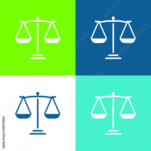 Balance Flat four color minimal icon set