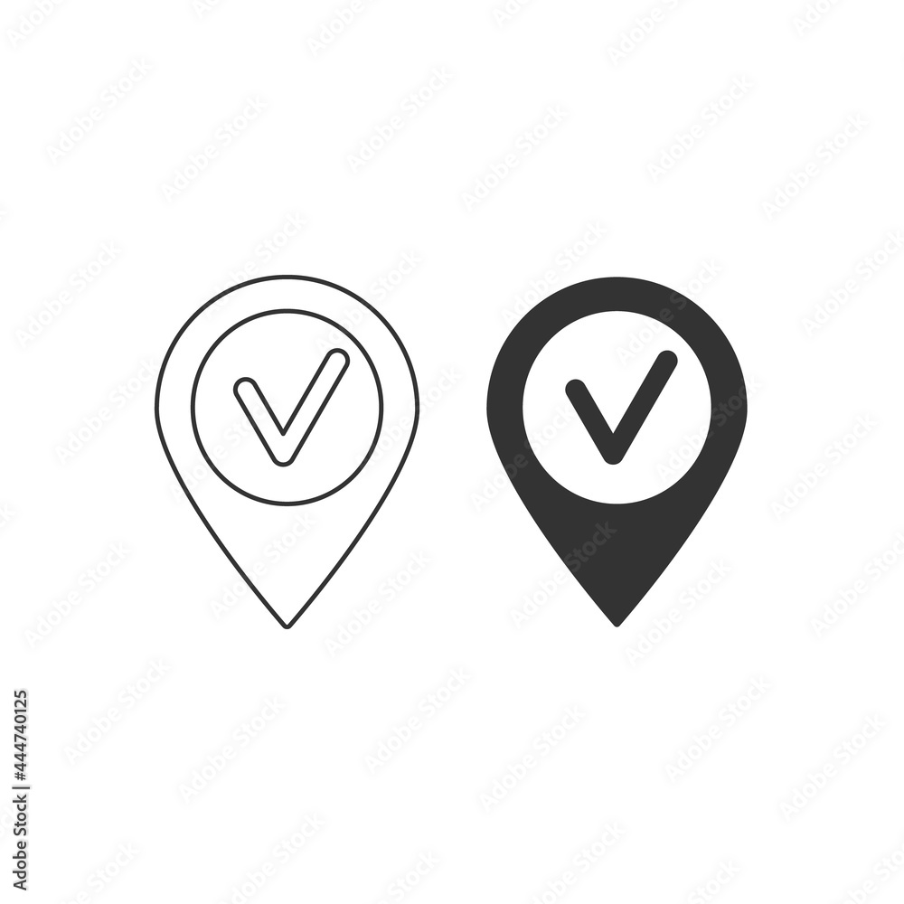Map pin with check mark Map pin with check mark