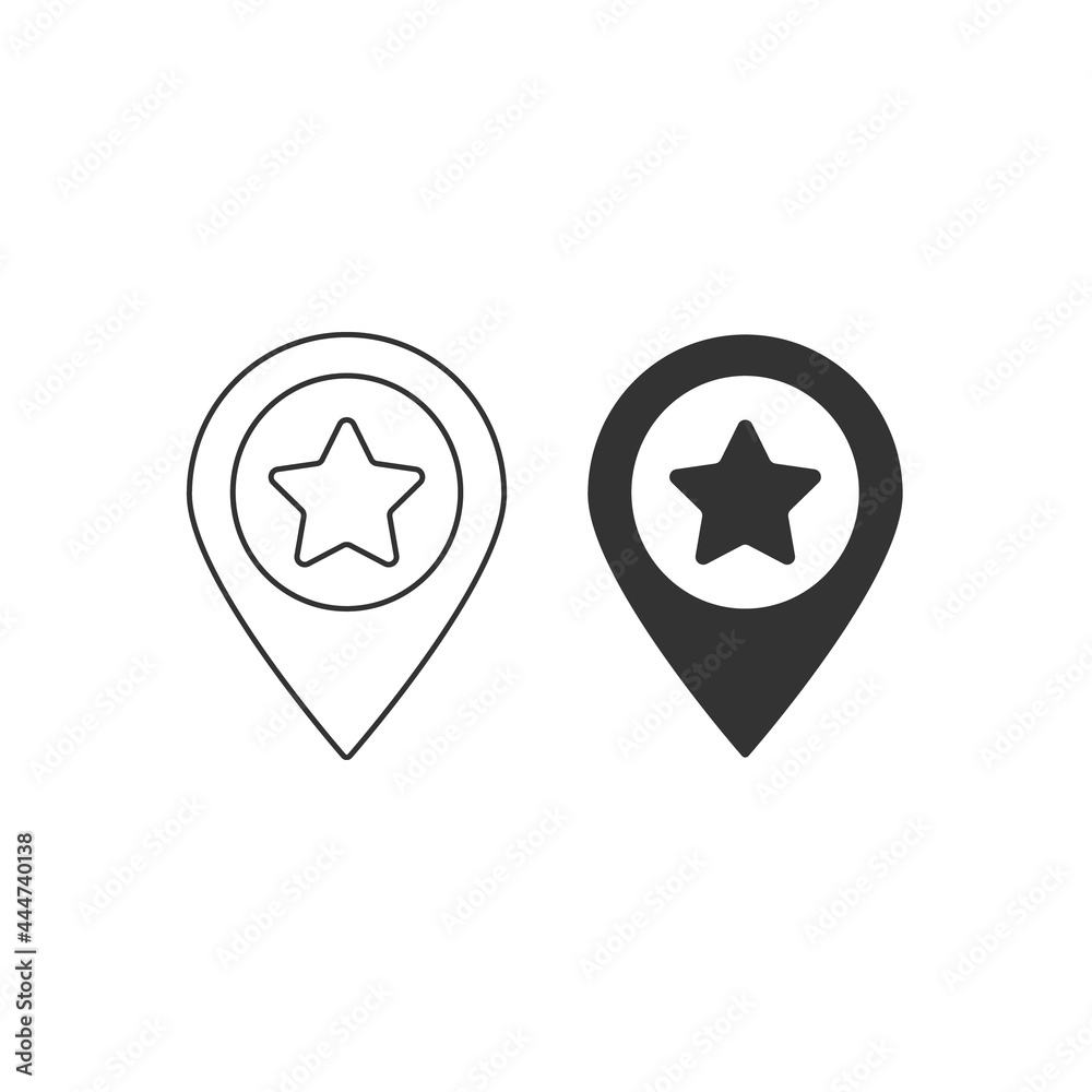 Map pin with star icon Map pin with star icon