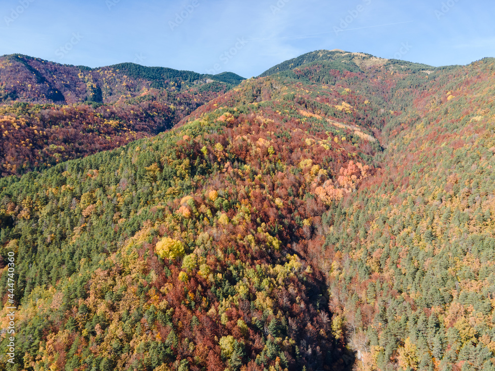 Autumn scene near Fanlo village close to Ordesa and Monte Perdido National Park, Spain