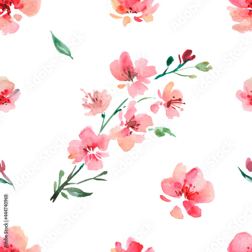 Fototapeta Naklejka Na Ścianę i Meble -  cherry blossom branch. pattern