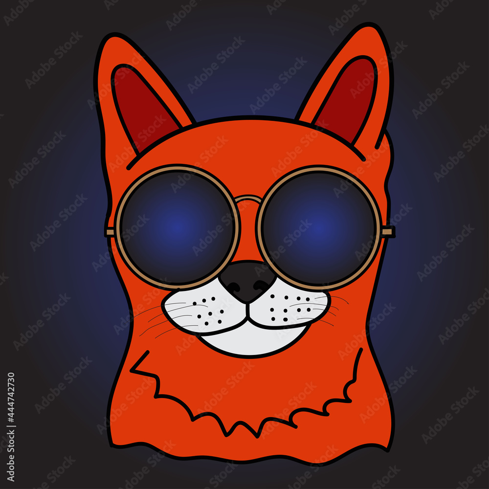 cartoon cool cat character mascot with sunglasses Stock Vector Adobe