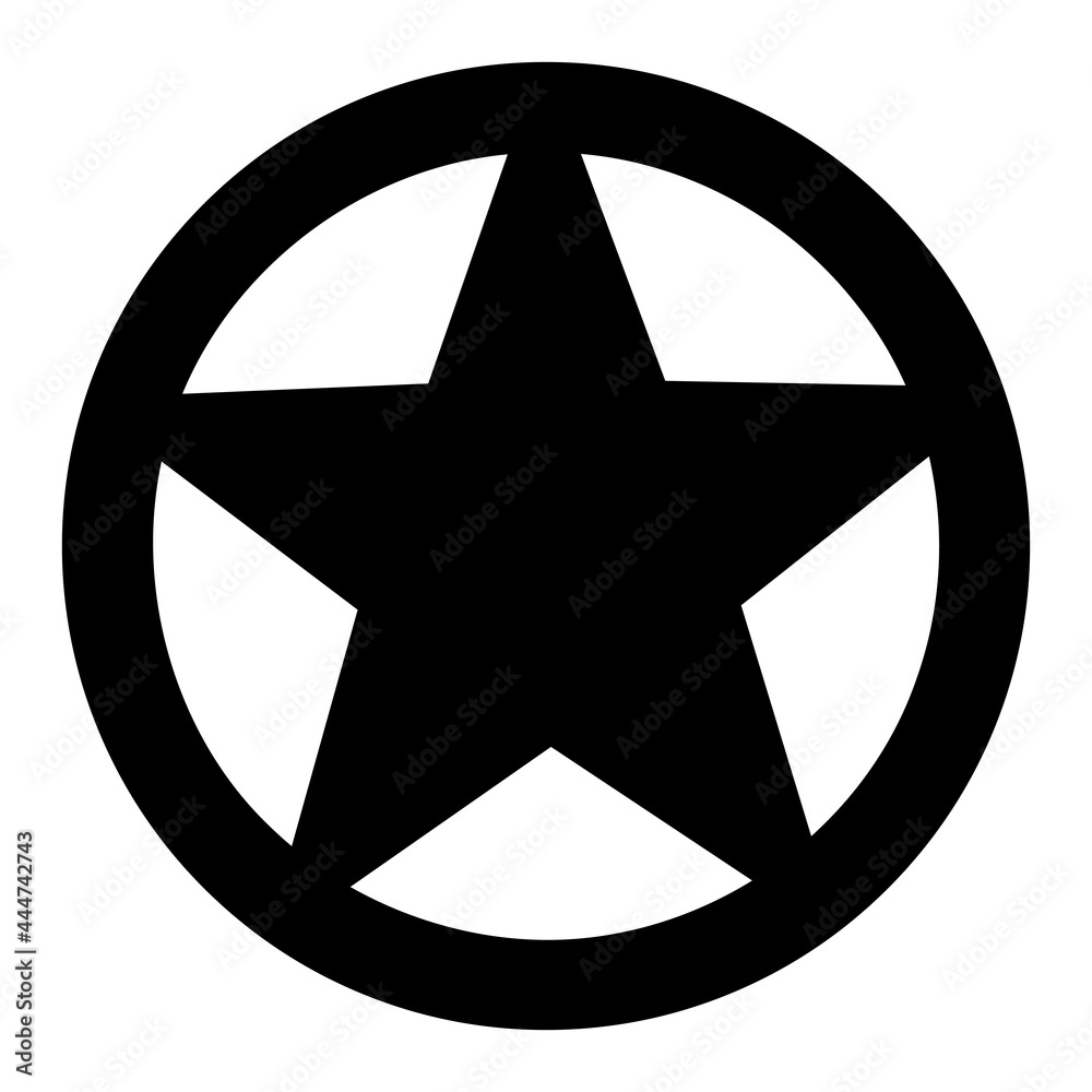 Sheriff's badge, star icon, design element. Deputy, police bade Sheriff's badge, star icon, design element. Deputy, police bade